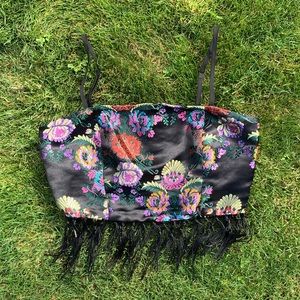 Oriental Patterned Crop Top